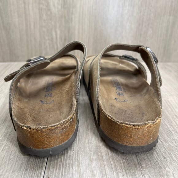 Birkenstock Franca Slide Sandal Adult Unisex L9 M7 Adjustable Strap Nubuck Beige - Picture 6 of 14